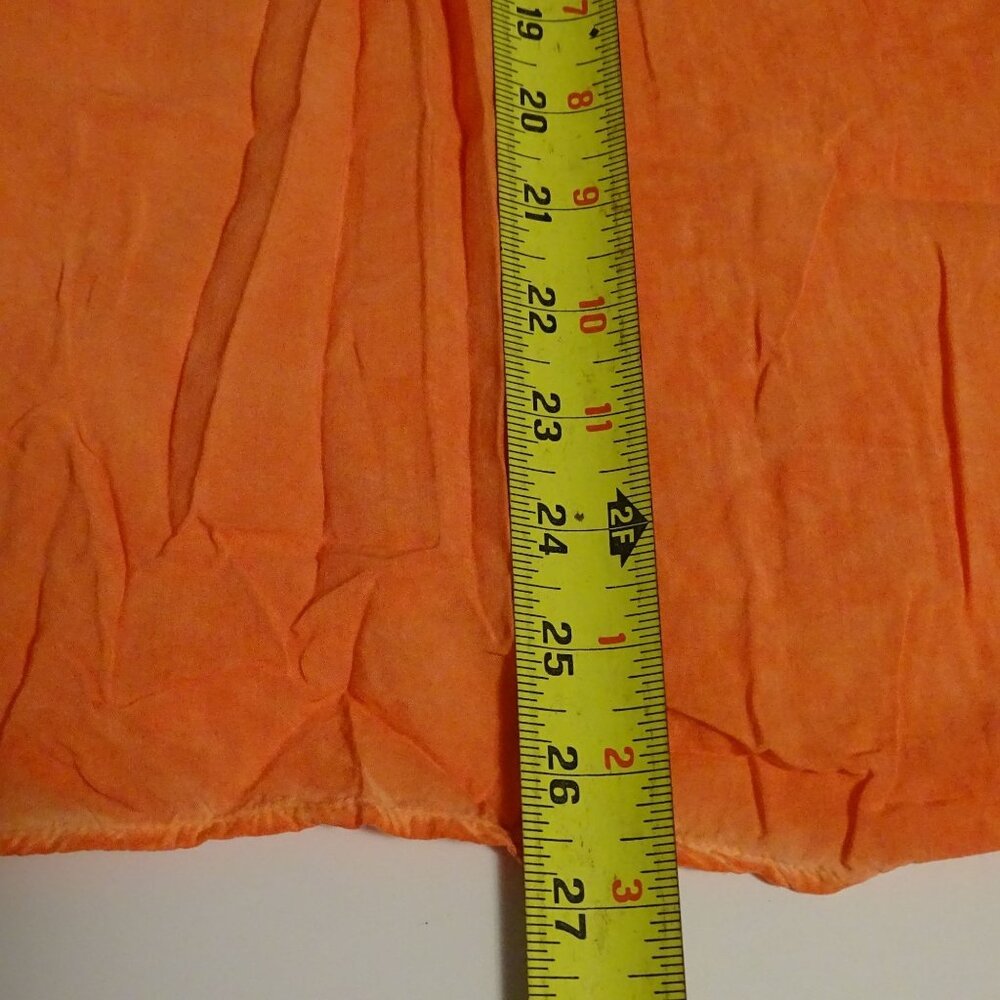 Democracy Women Orange 3/4 Sleeve Tunic Top 3-Button Size L Boho Peasant - Picture 11 of 11